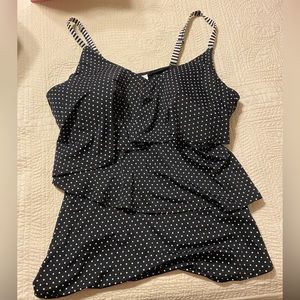 Swim by Cacique 22W Black Pok-a-dot Swimsuit Top Women’s Plus Size